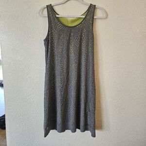 Title Nine Nimblene Illusion‎ Gray & Yellow Laser Cut  Dress size Medium Spring
